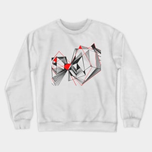 Geometric black red triangle linear Crewneck Sweatshirt